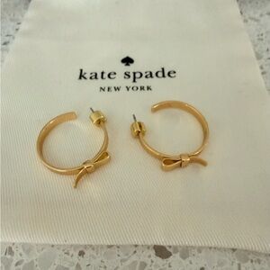 kate spade New York Gold Ribbon Bow Hoop Earrings